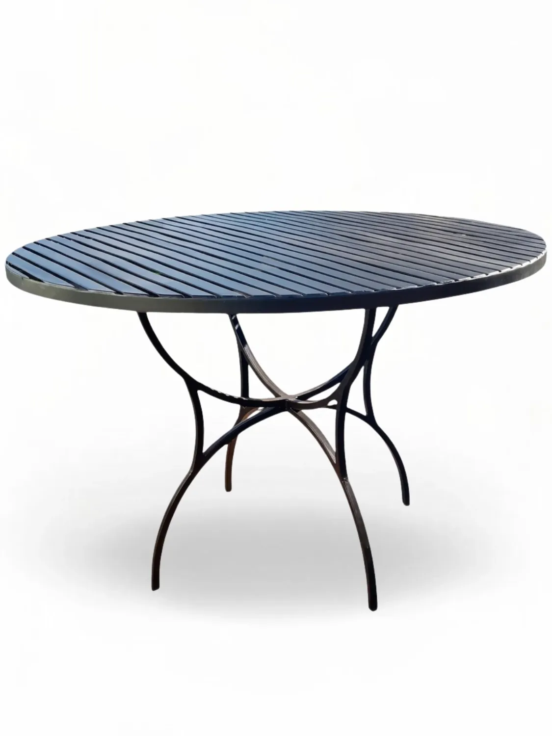 Wrought Iron Spring Table With Flat Bar Top 120cm