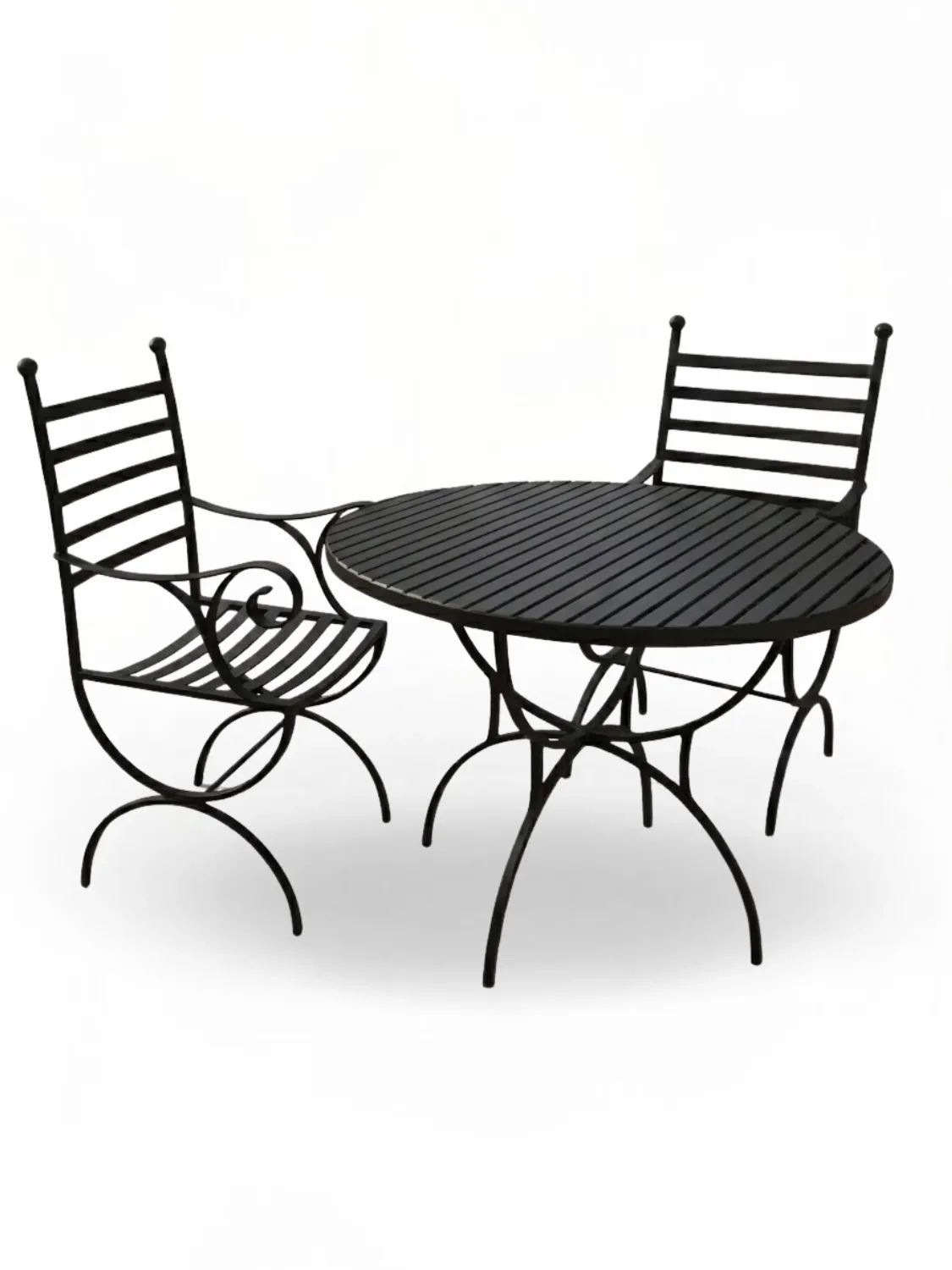 Wrought Iron English Rose Dining Set