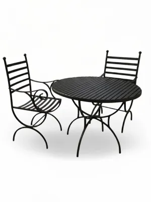 Wrought Iron English Rose Dining Set