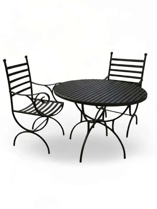 Wrought Iron English Rose Dining Set