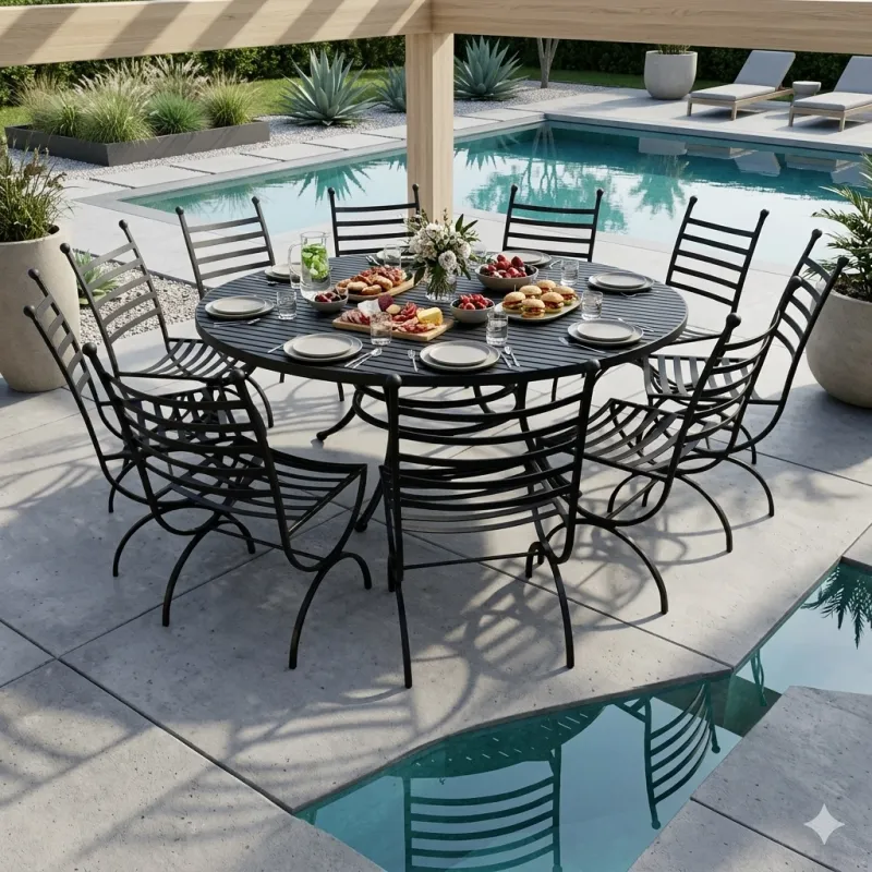 Wrought Iron Heritage Dining Set "10Seater"