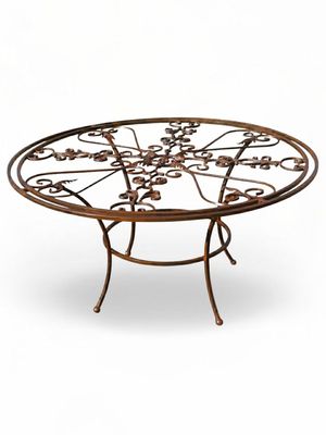 Wrought Iron Trellis Table Antique Rust Finish "Excluding Glass"