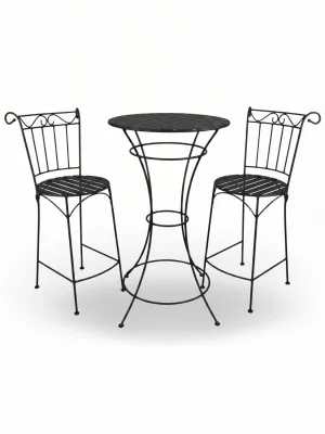 Wrought Iron Dahlia Bistro Set