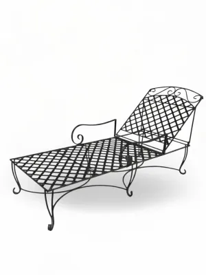Wrought Iron Amalfi Pool Lounger Black Finish