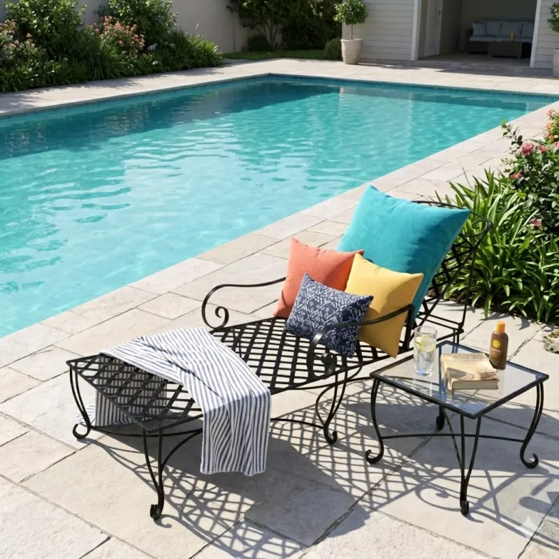 Wrought Iron Amalfi Pool Lounger
