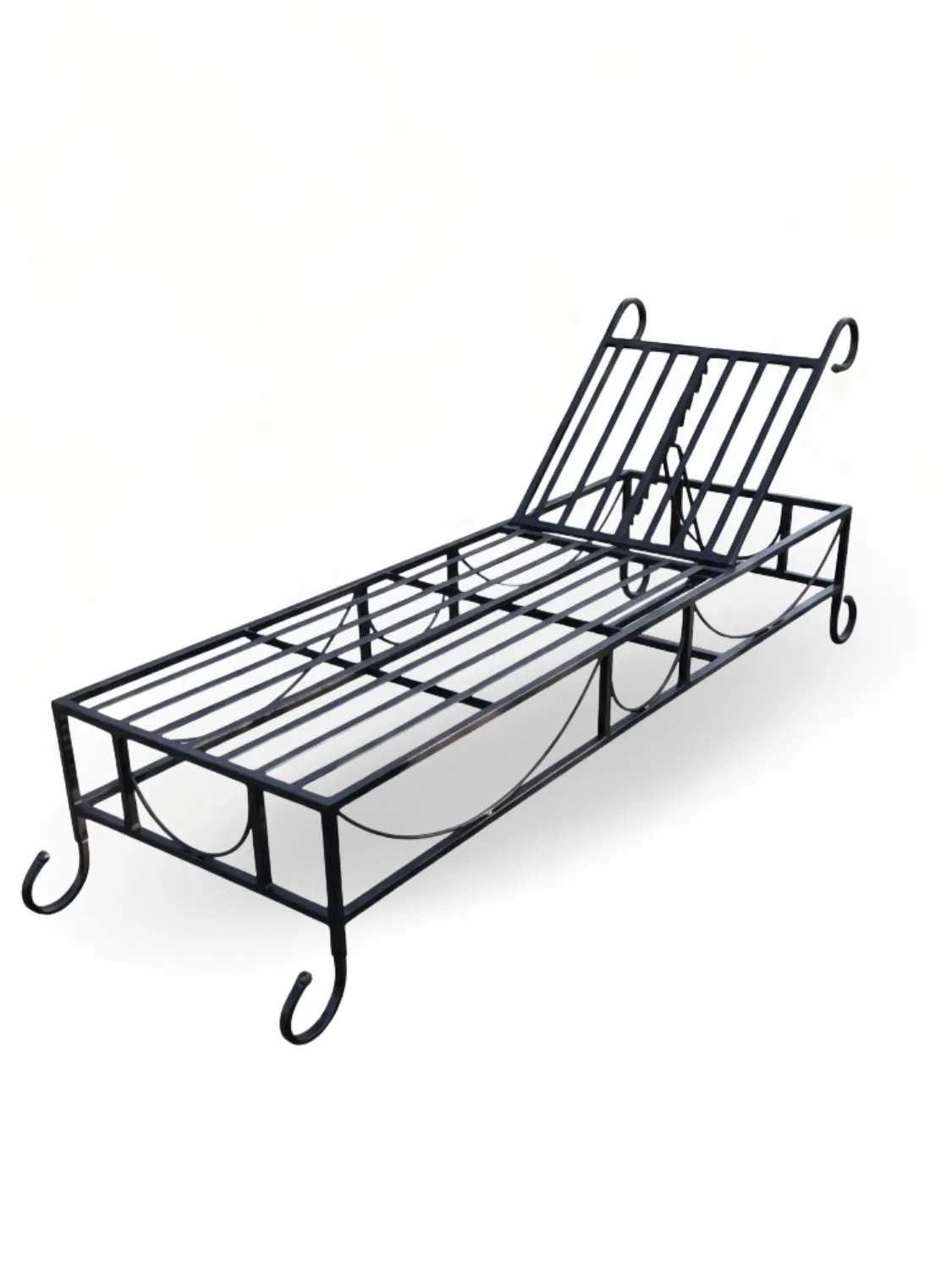 Wrought Iron Ticaboo Lounger Black Finish