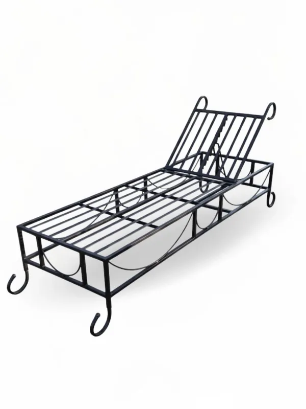 Wrought Iron Ticaboo Lounger Black Finish