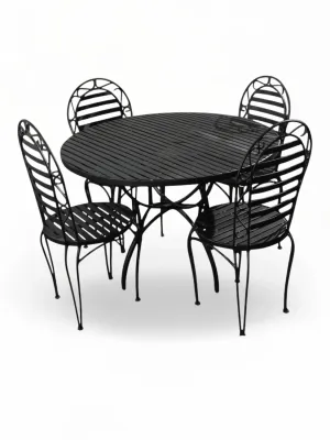 Wrought Iron Spring Charm Dining Set 4Seater