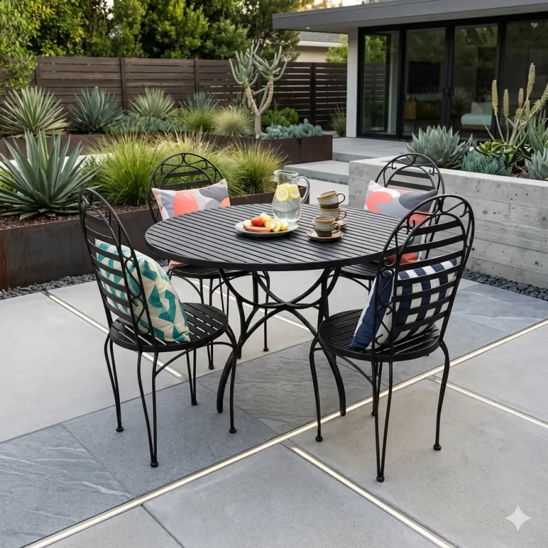 Wrought Iron Spring Charm Dining Set 4Seater