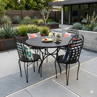 Wrought Iron Spring Charm Dining Set 4Seater