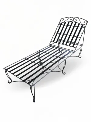 Wrought Iron Siena Pool Lounger Black Finish