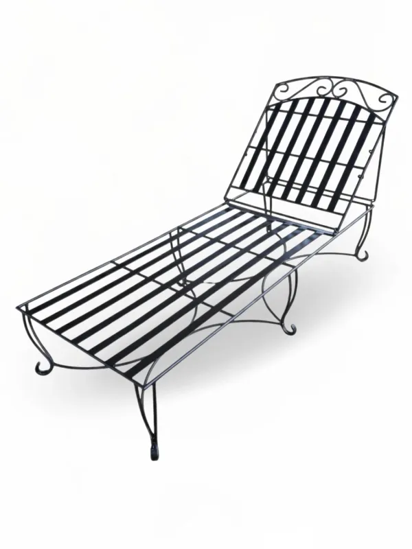Wrought Iron Siena Pool Lounger Black Finish