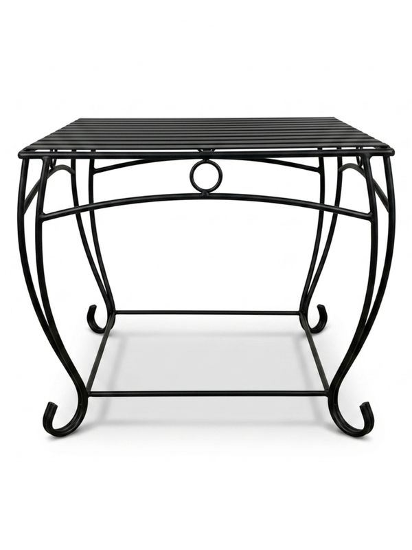 Wrought Iron Elizabeth Side Table Black Finish