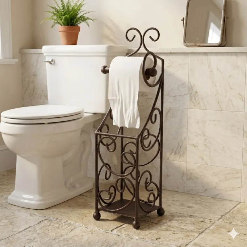 Wrought Iron Toilet Roll Stand