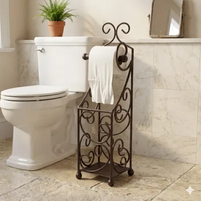 Wrought Iron Toilet Roll Stand