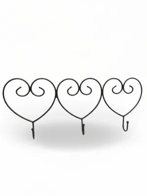 Wrought Iron Triple Heart Hook