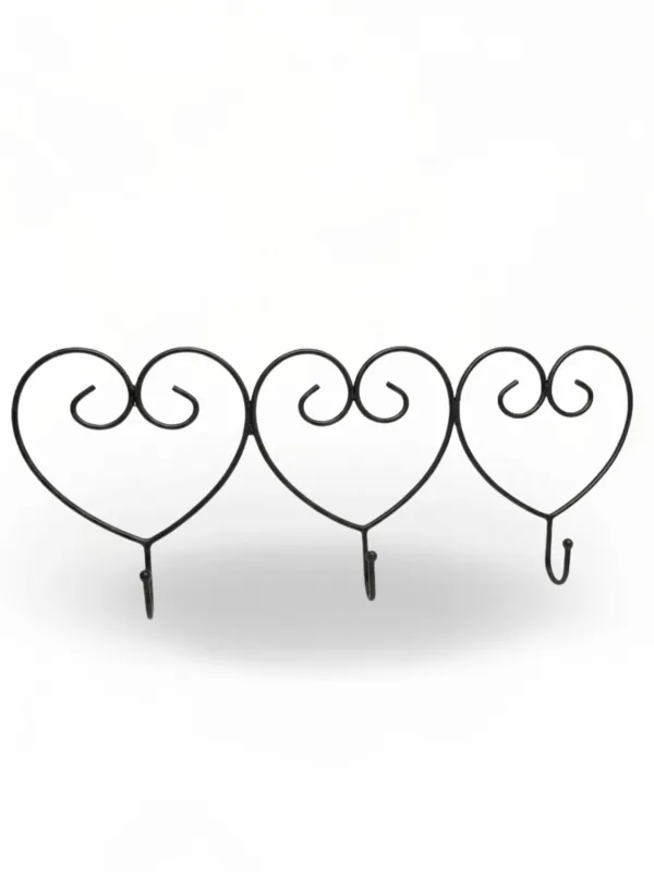 Wrought Iron Triple Heart Hook