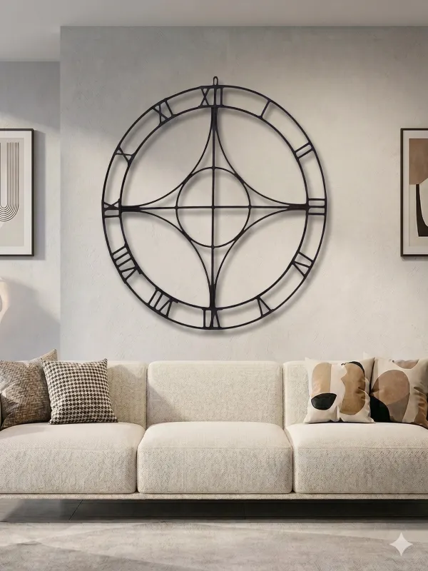Wrought Iron Roman Clock