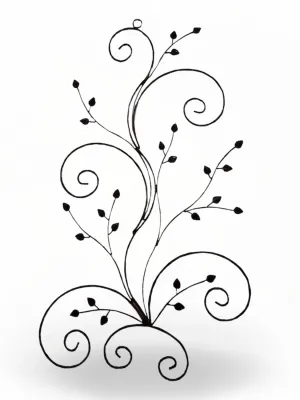 Wrought Iron Botanical Harmony Panel 1.5mx85cm