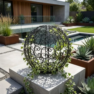 Wrought Iron Curly Ball
