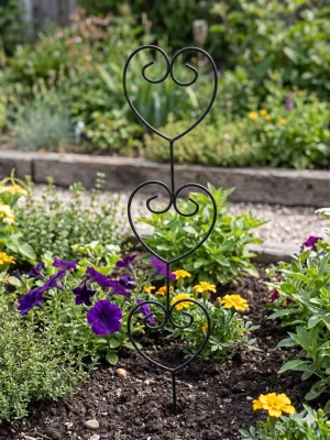 Wrought Iron 3 Heart Spike