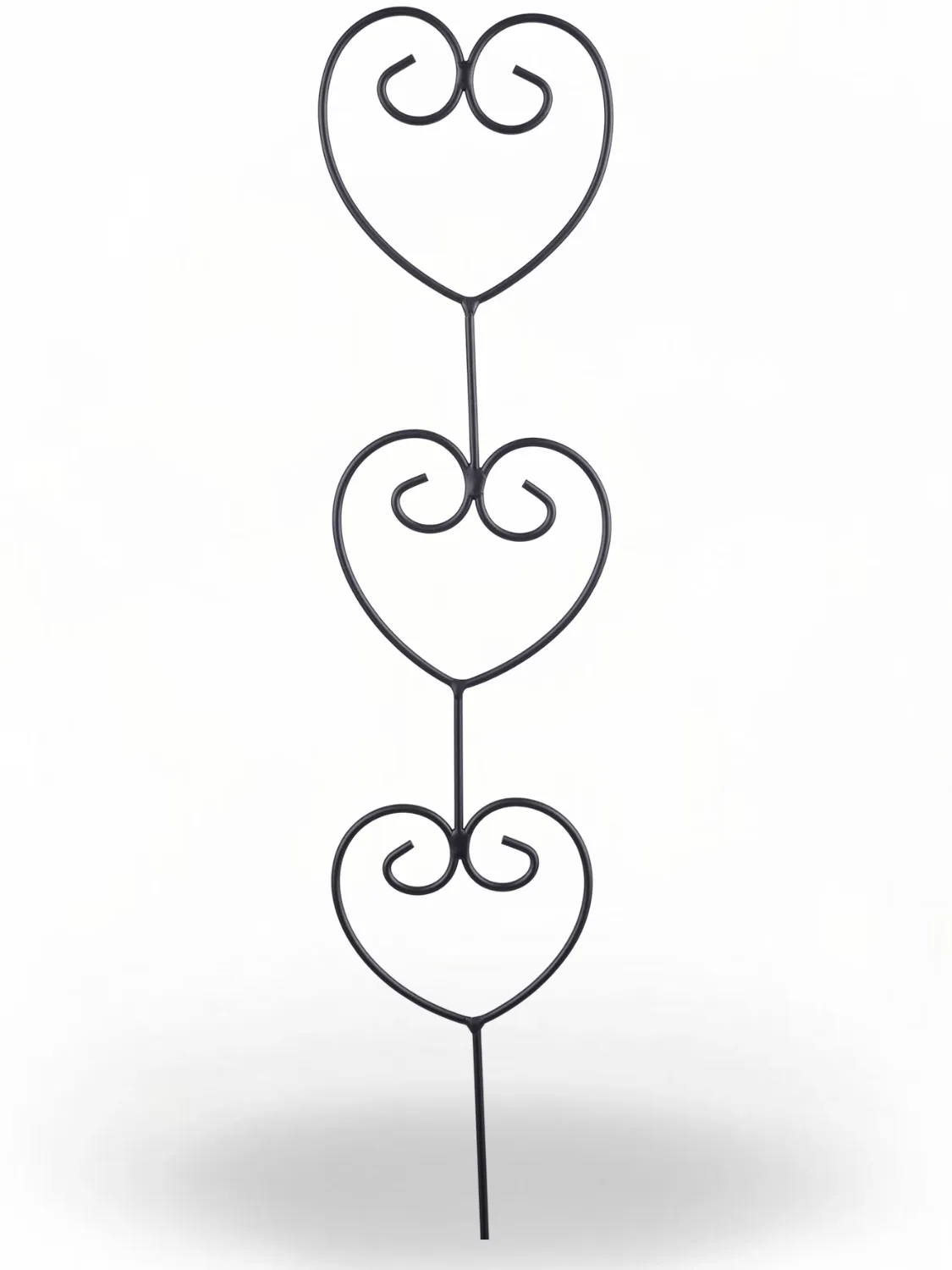 Wrought Iron 3 Heart Spike