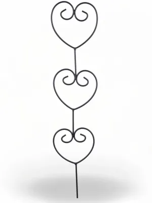 Wrought Iron 3 Heart Spike