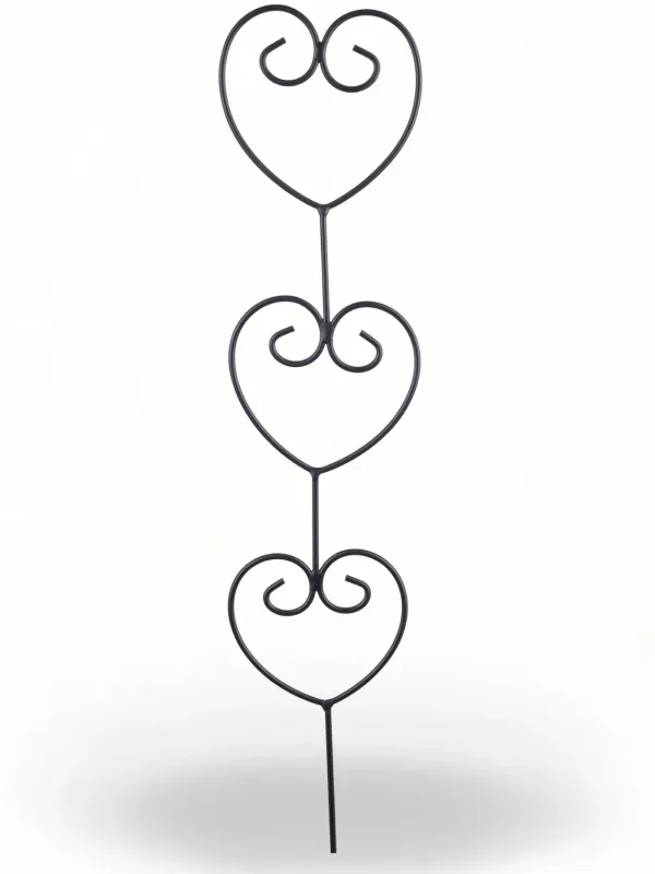 Wrought Iron 3 Heart Spike
