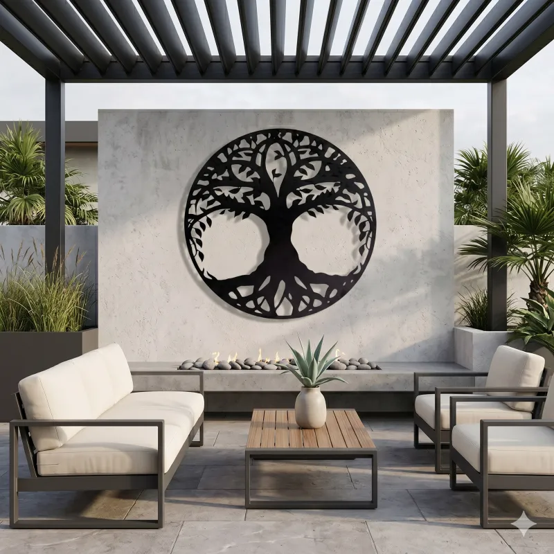 Wrought Iron Tree Of Life Wall Trellis