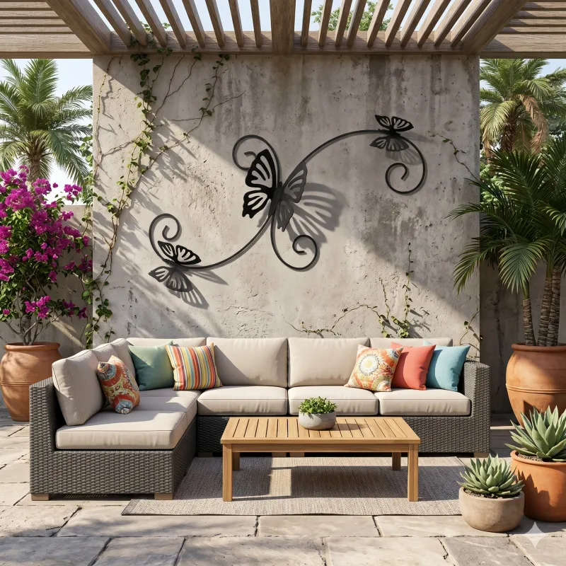 Wrought Iron Unique Butterfly Wall Decor