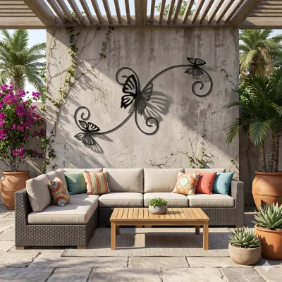 Wrought Iron Unique Butterfly Wall Decor
