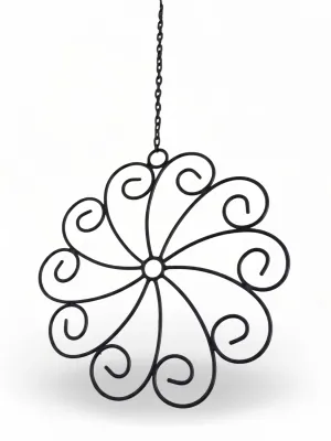 Wrought Iron Wall Flower On Chain