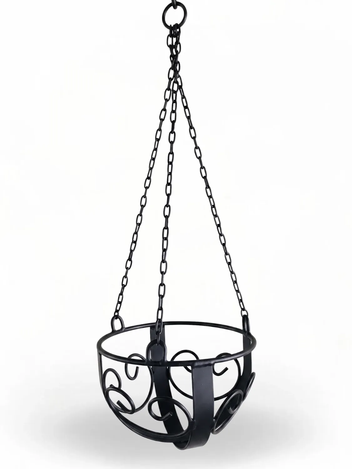 Wrought Iron Curly Hanging Basket Medium