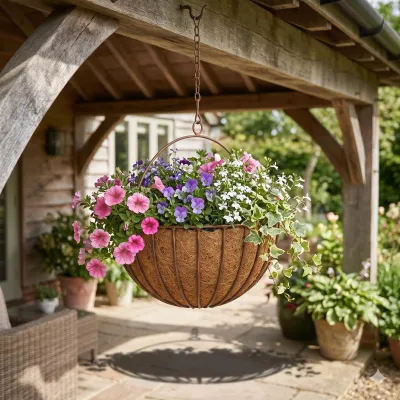 Wrought Iron Round Bar Basket 50cm