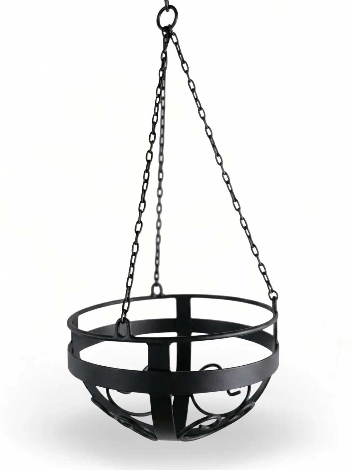 Wrought Iron Curly Hanging Basket Large