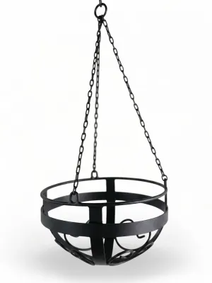 Wrought Iron Curly Hanging Basket Large