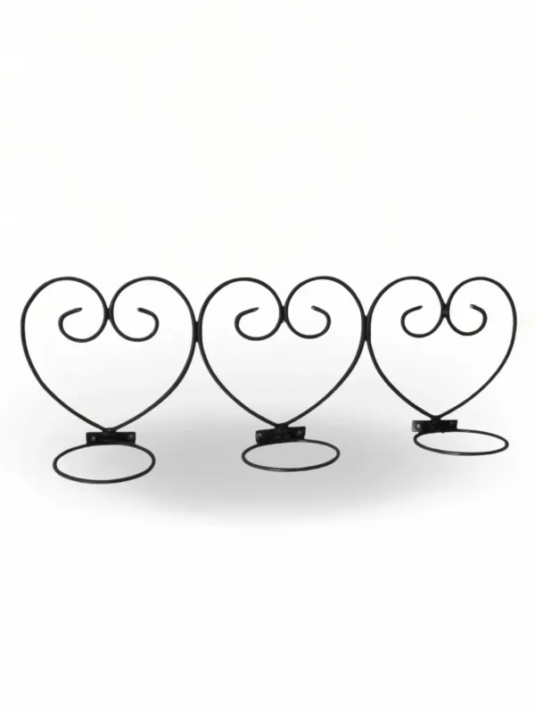 Wrought Iron 3Heart Wall Mounted 20cmPotholder