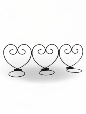 Wrought Iron 3Heart Wall Mounted 15cmPotholder