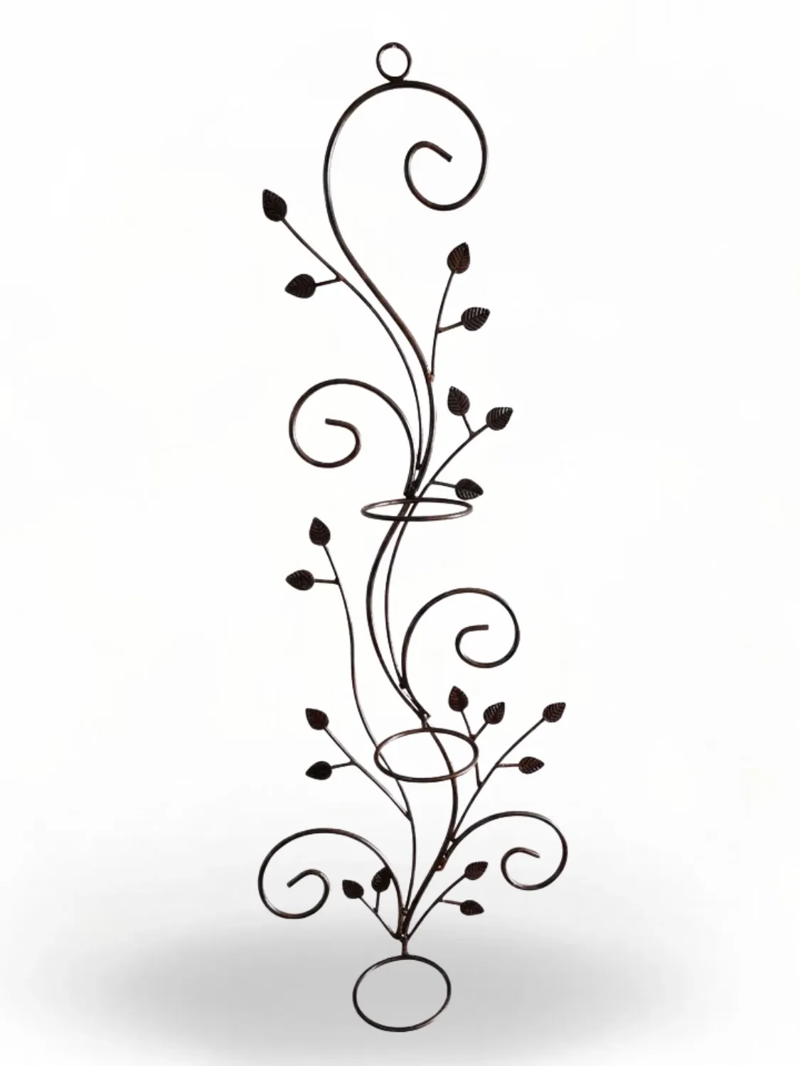 Wrought Iron Waved Potholder With Leaves
