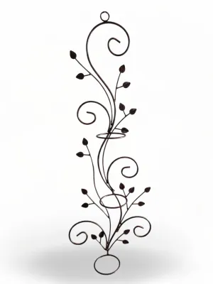 Wrought Iron Waved Potholder With Leaves