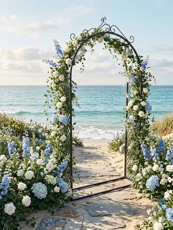 Wrought Iron Arch Amalia With Mesh