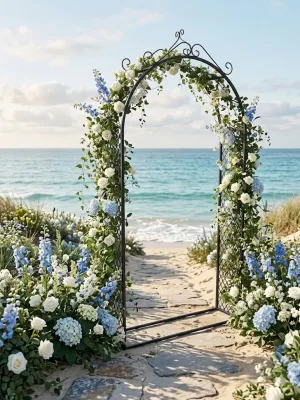 Wrought Iron Arch Amalia With Mesh