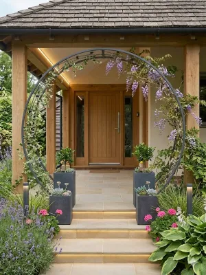 Wrought Iron Arch Round Floral