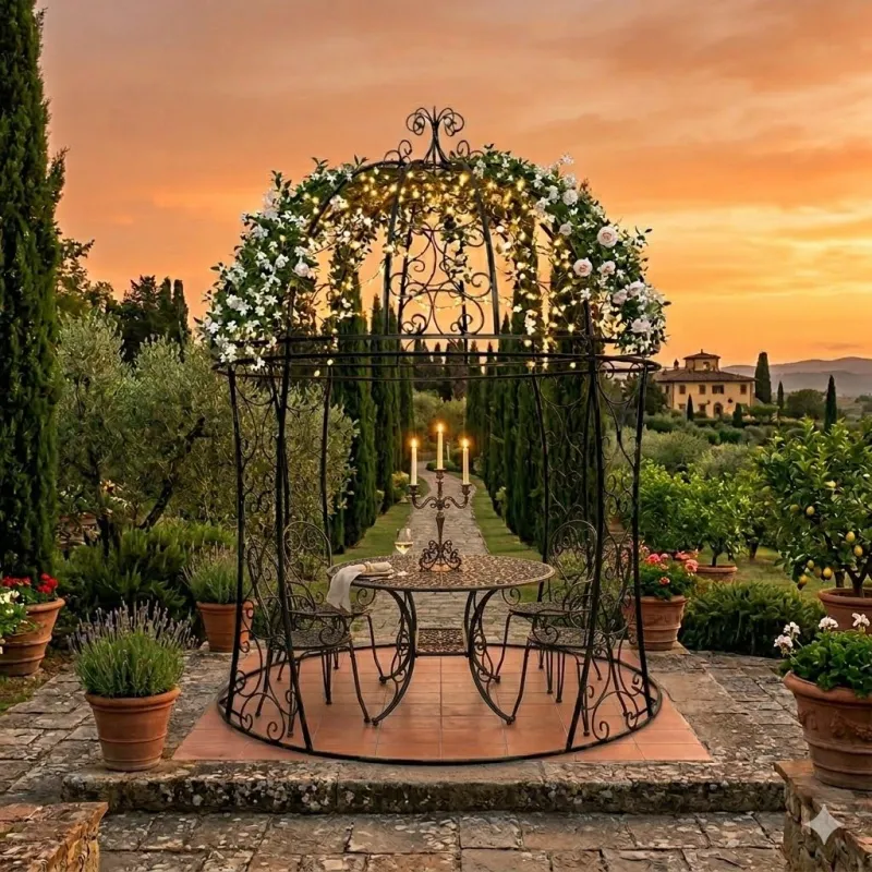 Wrought Iron Dutch Pergola 3m