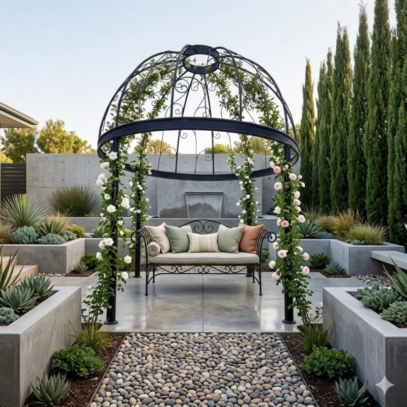Wrought Iron Florence Pergola