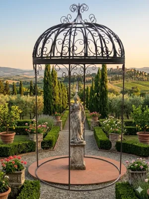 Wrought Iron French Pergola 1.5m