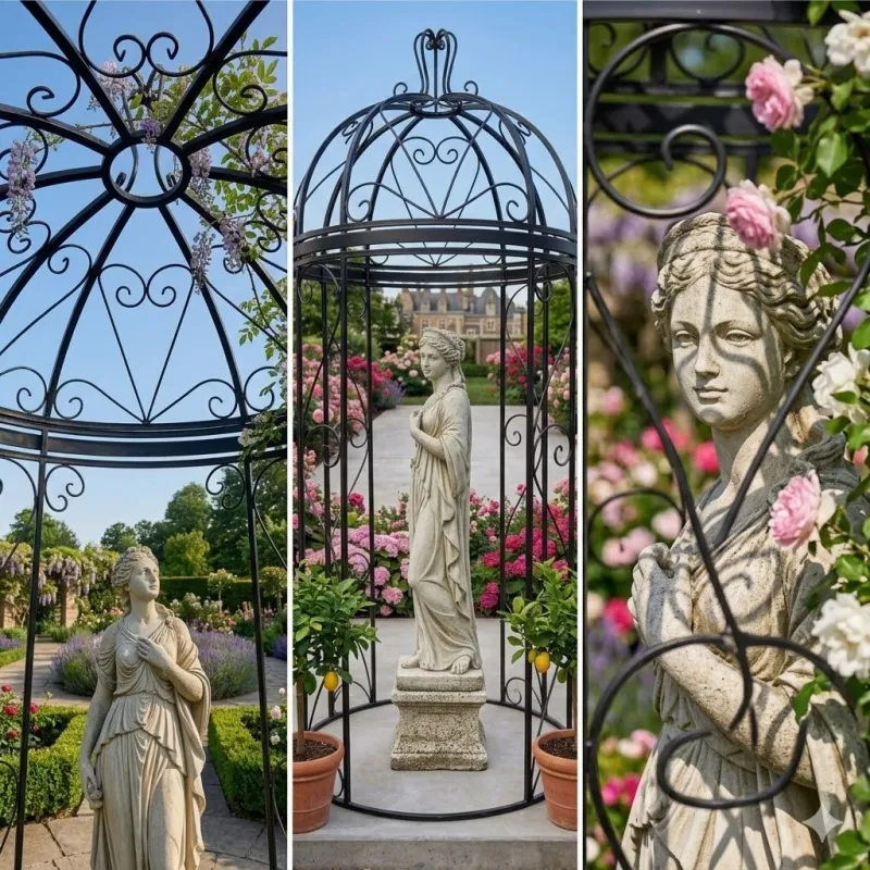 Wrought Iron Grecian Pergola 110cm