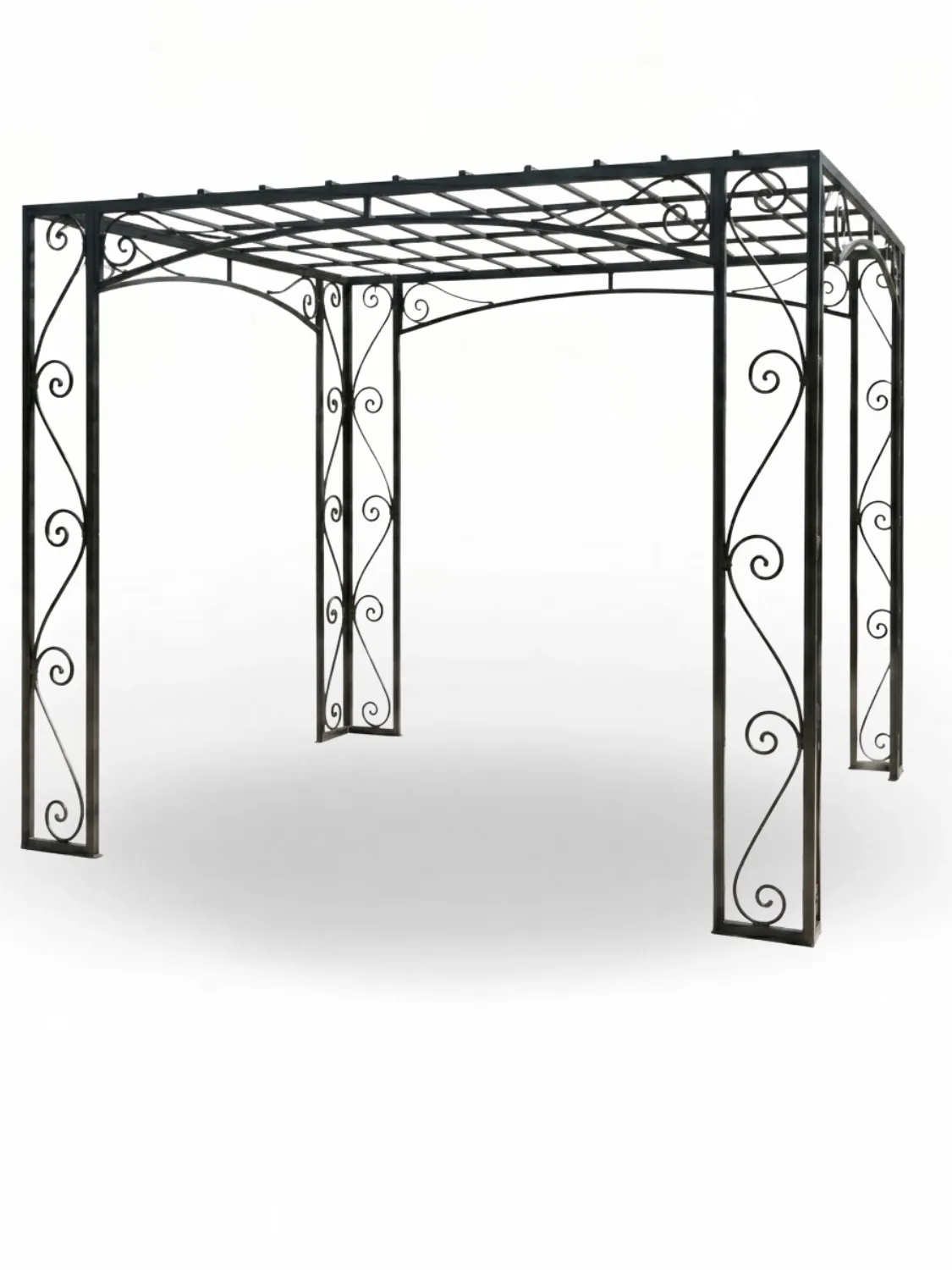 Wrought Iron San Marino Flat Roof Pergola 2.5mx2.5m