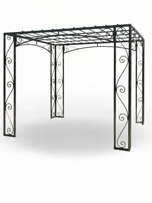 Wrought Iron San Marino Flat Roof Pergola 2.5mx2.5m