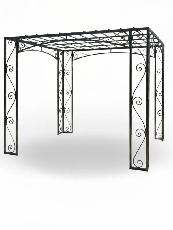 Wrought Iron San Marino Flat Roof Pergola 2.5mx2.5m